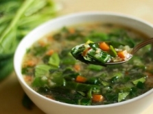Soup with burnet leaves