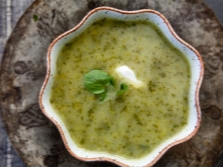 Soup with watercress